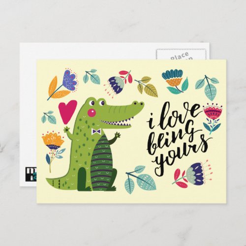 Funny Crocodile Valentines Day Postcards