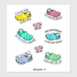 Funny crocs quotes stickerspack sticker