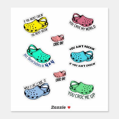 Funny crocs quotes stickerspack  sticker