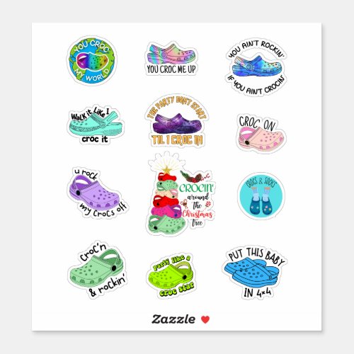 Funny crocs quotes stickerspack  sticker