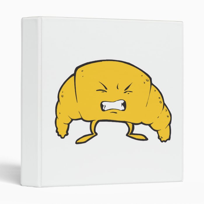 funny croissant cartoon character binder