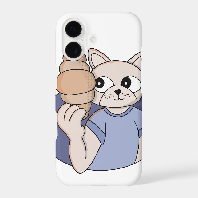 Funny Croissant Cat iPhone Case (Back)