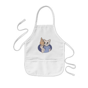 Funny Croissant Cat Kids' Apron