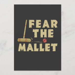 Funny Croquet Fear The Mallet Graphic Invitation