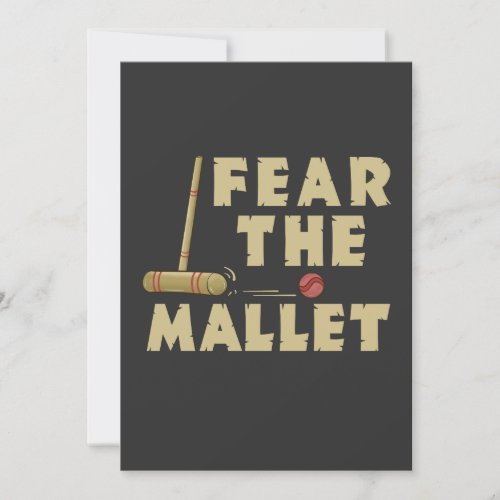Funny Croquet Fear The Mallet Graphic Invitation