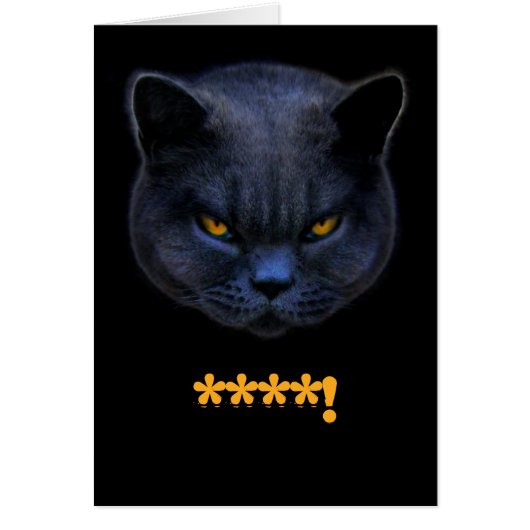 Funny Cross Cat says ****! Cards (Front)