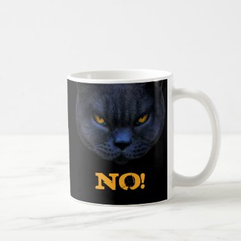 Funny Cross Cat Says No! Coffee Mug by CrossCat at Zazzle