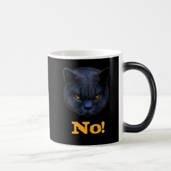 Funny Cross Cat Says No Magic Mug by CrossCat at Zazzle