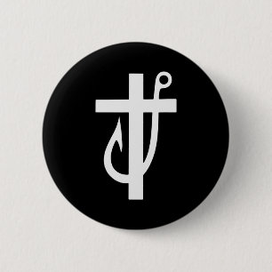 Funny Cross Christian - Jesus Made Me A Fisherman  Button
