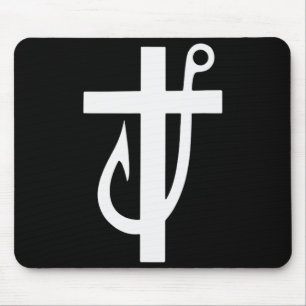 Funny Cross Christian - Jesus Made Me A Fisherman  Mouse Pad