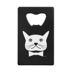 Funny cross-eyed Male Cat, Cool Credit Card Bottle Opener
