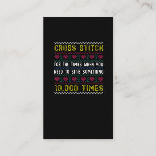 Funny Cross Stitch Humor Crafty Needlepoint Mom Business Card