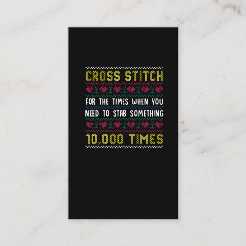 Funny Cross Stitch Humor Crafty Needlepoint Mom Business Card