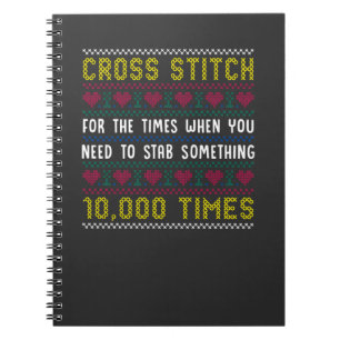Funny Cross Stitch Humor Crafty Needlepoint Mom Notebook