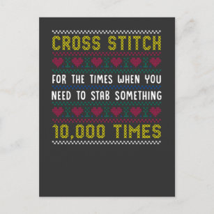 Funny Cross Stitch Humor Crafty Needlepoint Mom Postcard