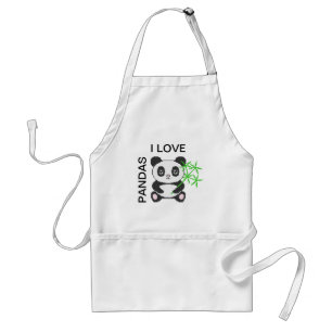 Funny cross-stitch panda adult apron