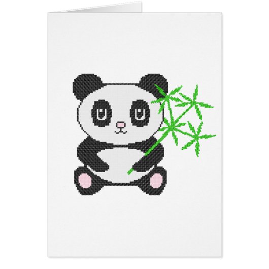 Funny cross-stitch panda cards (Front)