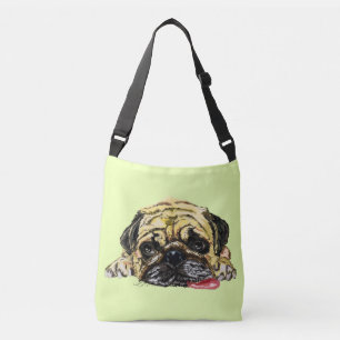 Funny Crossbody bag with Pug Dog - Your Colors