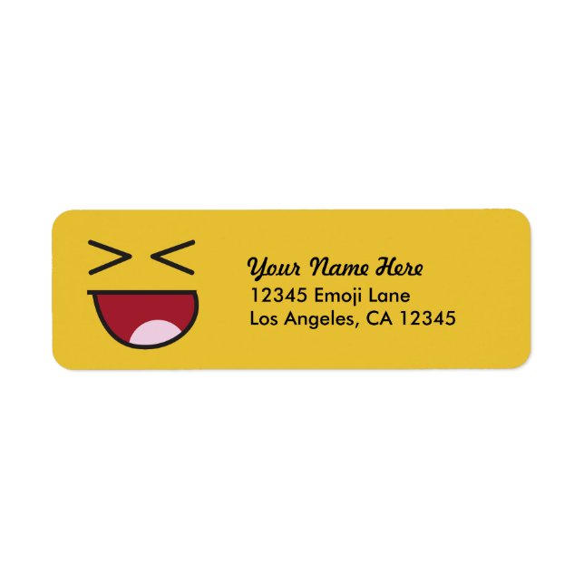 Funny crossed eyed laughing Emoji Label (Front)
