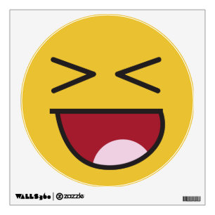 Funny crossed eyed laughing Emoji Wall Sticker