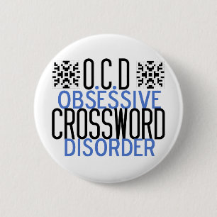 Funny Crossword Puzzle Acdict Pinback Button