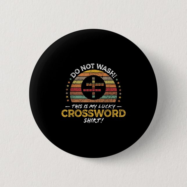 Funny Crossword Puzzle Player Quote Graphic  Button (Front)