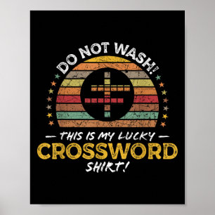 Funny Crossword Puzzle Player Quote Graphic Poster