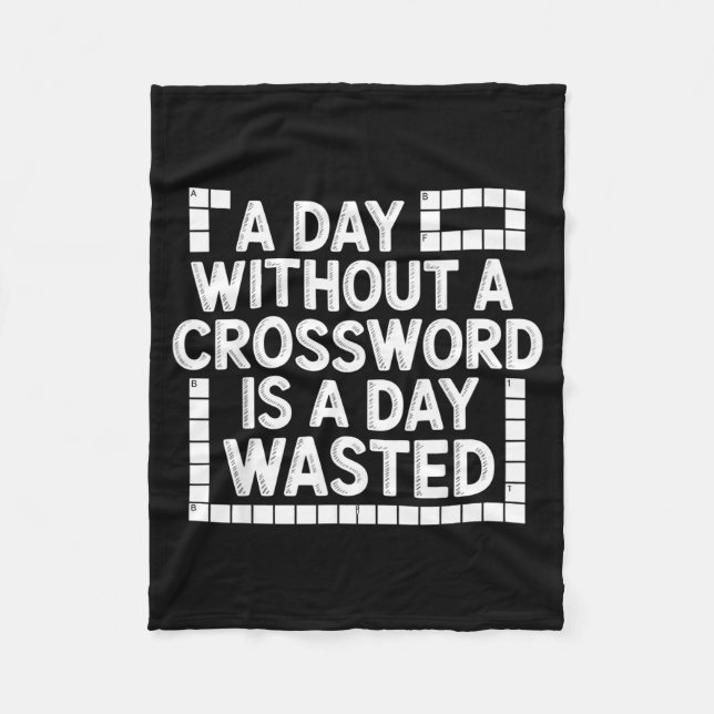 Funny Crossword Puzzle Word Game Nerd  Fleece Blanket (Front)