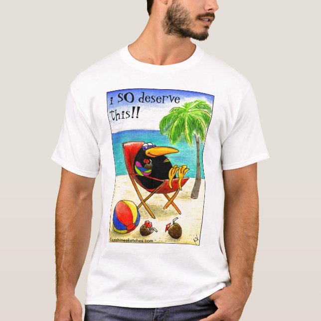 Funny Crow Beach Vacation T-Shirt (Front)