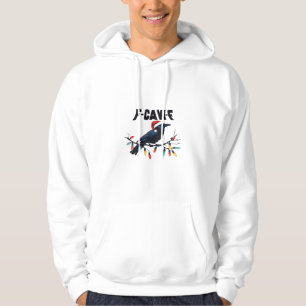 Funny Crow Christmas Classic Retro Design Hoodie