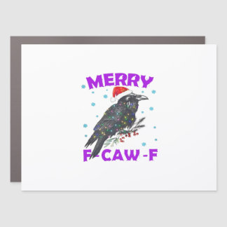 Funny Crow Christmas Classic Vintage Style Car Magnet