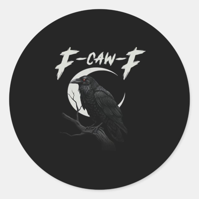 Funny Crow Essential Creative Casual Classic Round Sticker (Front)