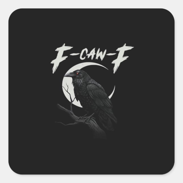 Funny Crow Essential Creative Casual Square Sticker (Front)