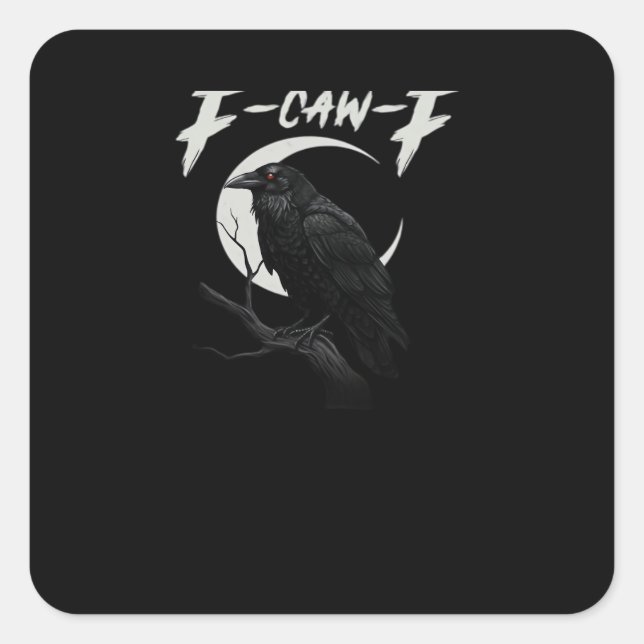 Funny Crow Essential Retro Classic Square Sticker (Front)