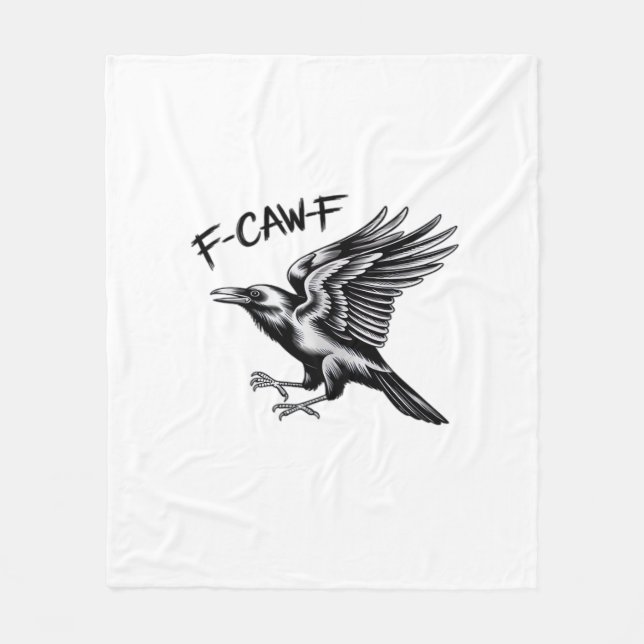 Funny Crow F-Caw-F Essential Minimal Clean Fleece Blanket (Front)