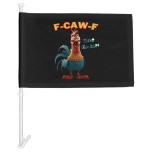 Funny Crow F-Caw-F Humor Gothic Car Flag