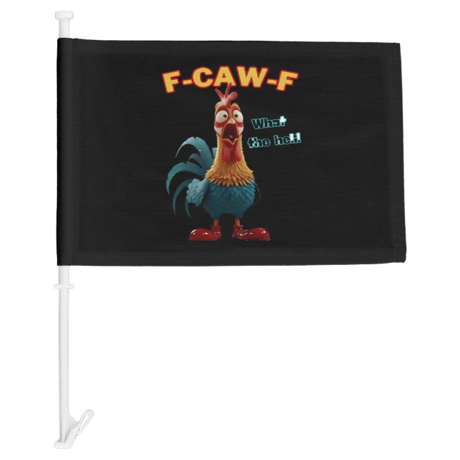 Funny Crow F-Caw-F Humor Gothic Car Flag (Front)