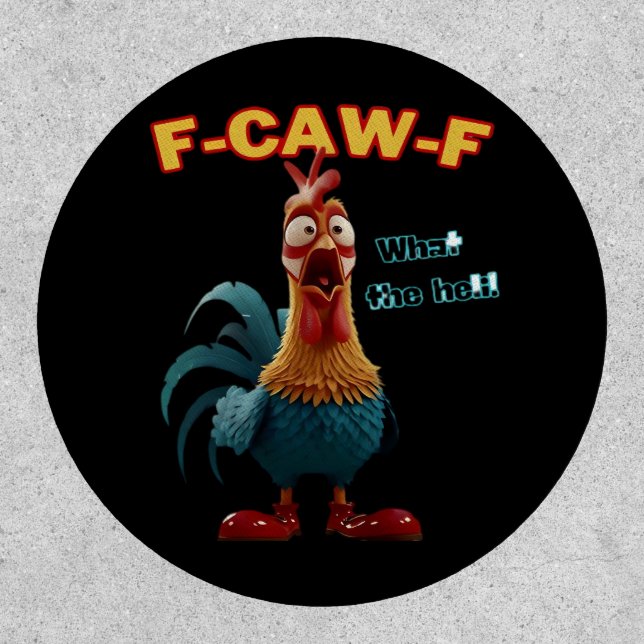 Funny Crow F-Caw-F Humor Gothic Patch (Front)
