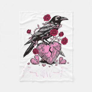 Funny Crow F-caw-f Valentines Day Black Bird Fcawf Fleece Blanket