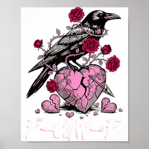 Funny Crow F-caw-f Valentines Day Black Bird Fcawf Poster