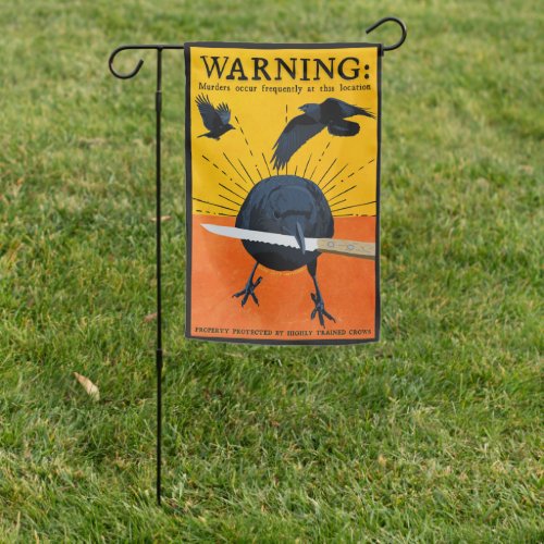 Funny Crow Flag Murder of Crows Corvid WARNING Garden Flag
