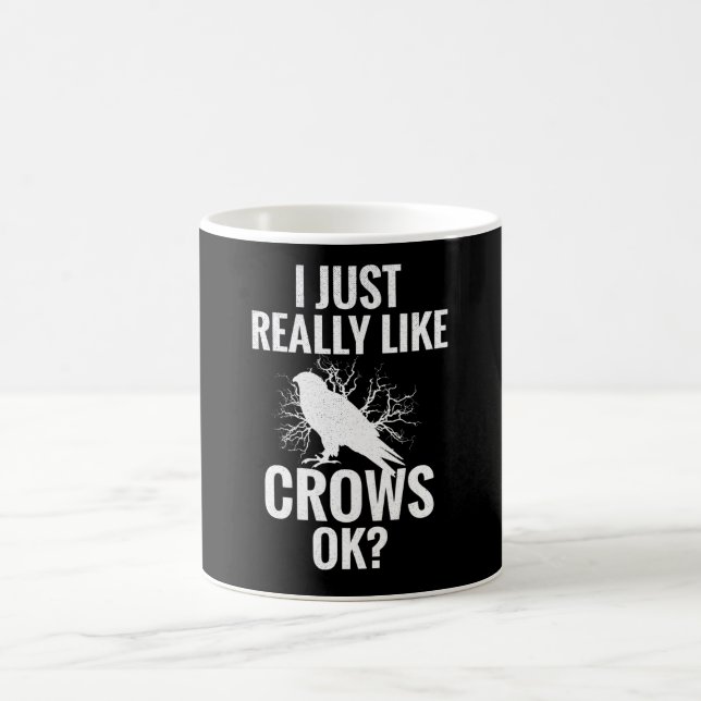 Funny Crow Gifts Crow Lover Raven Bird Crows Coffee Mug (Center)