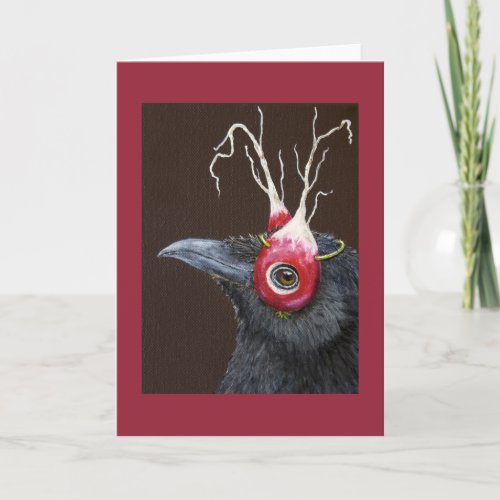 Funny crow greeting card with Jemma the crow