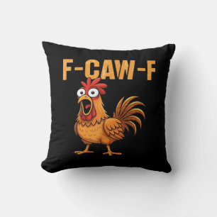 Funny Crow Humor Gothic F-Caw-F Throw Pillow