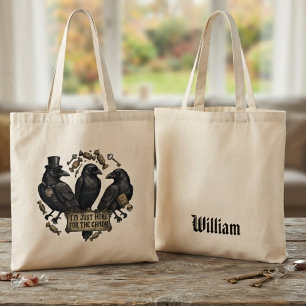Funny Crow Just Here For The Candy Tote Bag