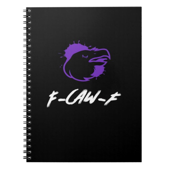 Funny Crow Logo F-Caw-F – Caws For Attention! Clas Notebook (Front)