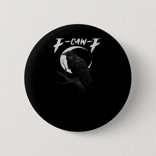 Funny Crow Retro Classic Style Button (Front)