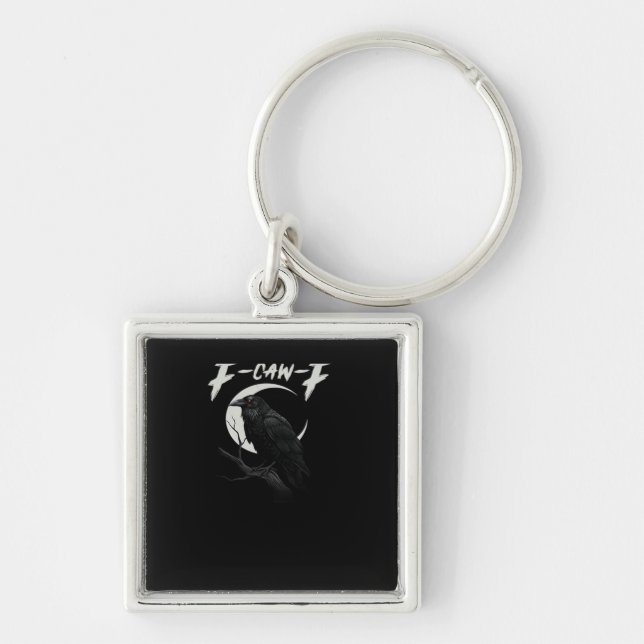 Funny Crow Retro Classic Style Keychain (Front)