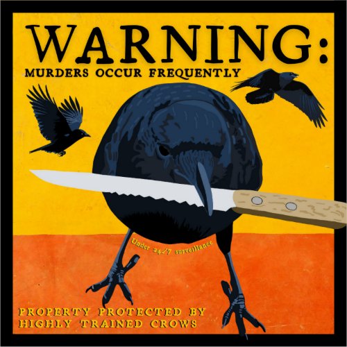 Funny Crow Warning Sticker Corvid Murder  Sticker