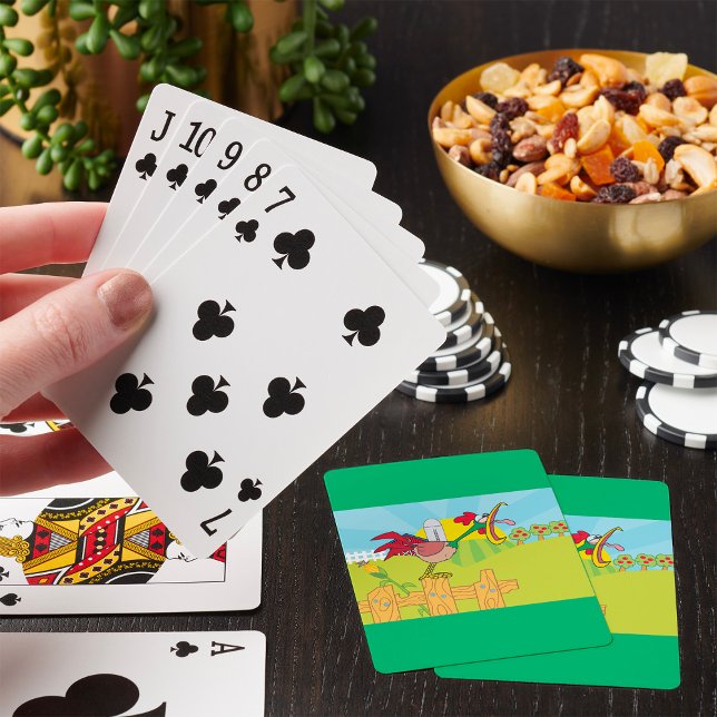 Funny Crowing Rooster Farm Poker Cards (Creator Uploaded)